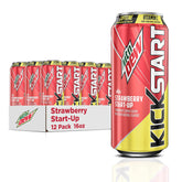 Product Summary: Mountain Dew Kickstart Strawberry Start-Up (16 Ounce Cans, Pack of 12)