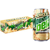 Product Summary: Mountain Dew Soda Pop, Dirty Mountain Dew, Cream Soda Dew, 12 fl oz Cans, (12 Pack)