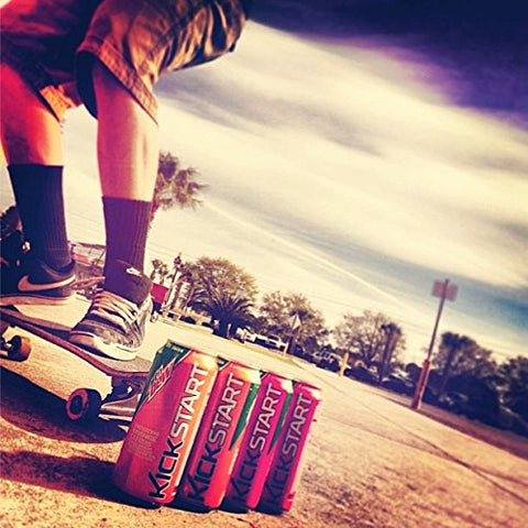 Product Summary: Mountain Dew Kickstart, Orange Citrus, 92mg Caffeine, Vitamins B & C, 80 Calories, 5% Juice, 16 Fl Oz (Pack of 12)