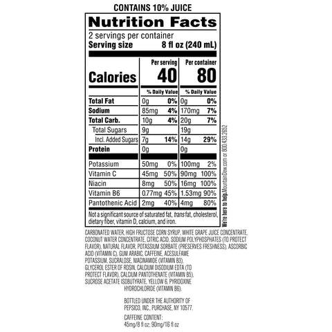 Product Summary: Mountain Dew Kickstart, Pineapple Orange Mango, 90mg Caffeine, Vitamins B & C, 80 Calories, 10% Juice, 16 fl oz (Pack of 12)