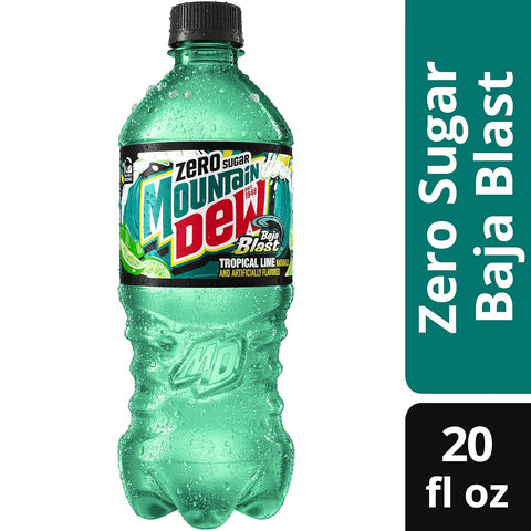 Product Summary: Mountain Dew Baja Blast Zero Sugar 20oz
